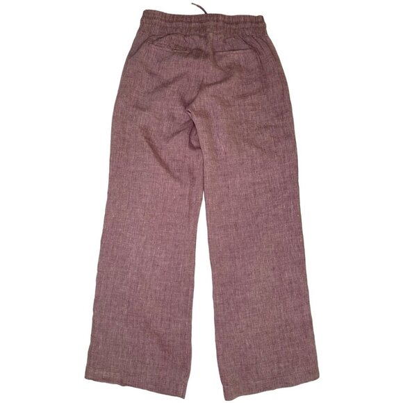 Athleta Cabo Linen Wide Leg Pant in Tawny Rose/Orchid Pink Size 10 - Picture 3 of 9